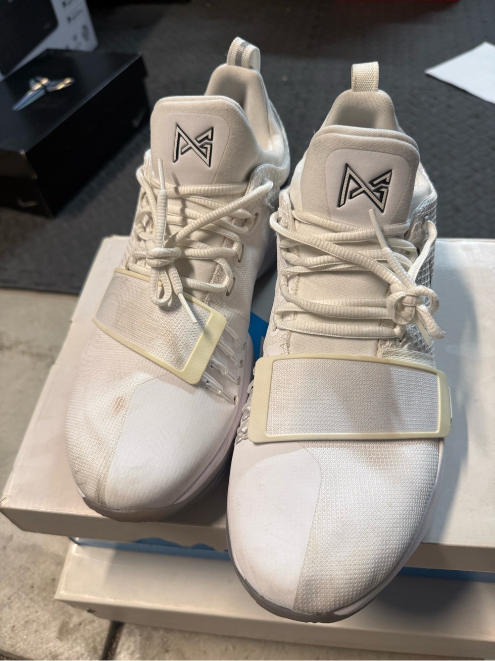Nike White PG1  Basketball Sneakers with Strap